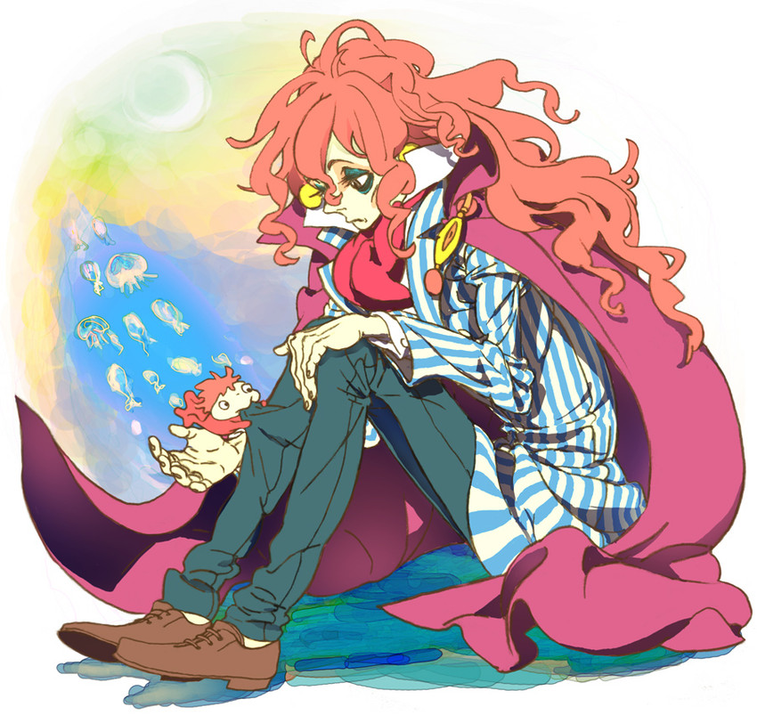 ponyo and fujimoto (gake no ue no ponyo) drawn by ninton
