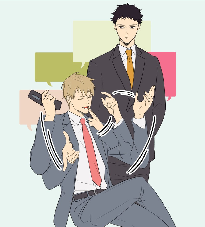 reigen arataka and serizawa katsuya (mob psycho 100) drawn by 2496oyakodon