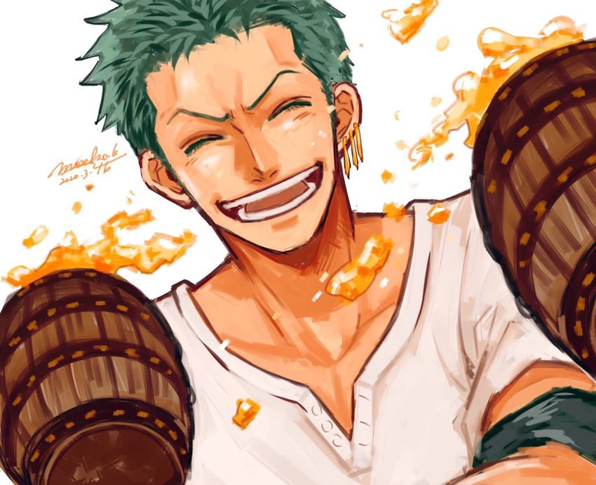 roronoa zoro (one piece) drawn by miyoko_0509
