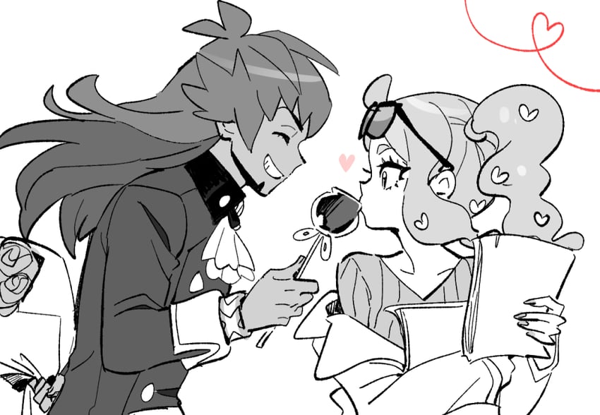 leon, sonia, and applin (pokemon and 1 more) drawn by dede_(qwea_00000)