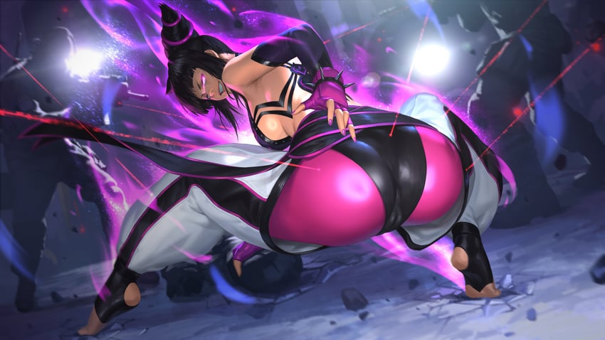 han juri (street fighter and 1 more) drawn by sunkeytail