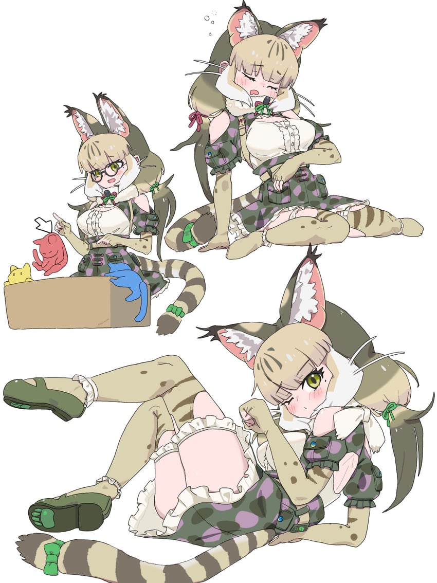 jungle cat (kemono friends and 1 more) drawn by kunikuni_(kunihiro2005)