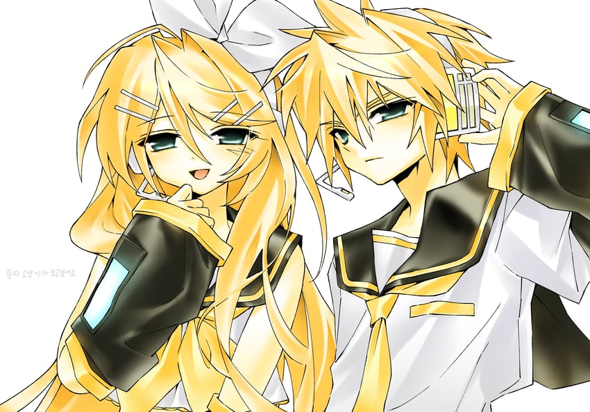 kagamine rin and kagamine len (vocaloid) drawn by hynn0x_x
