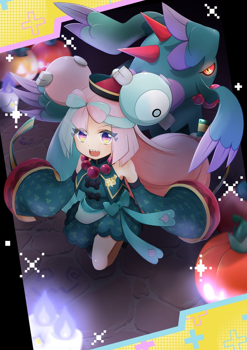 litwick, flutter mane, and iono (pokemon and 1 more) drawn by poyoxis