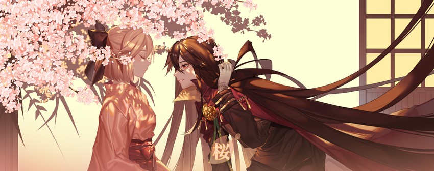 okita souji and oda nobunaga (fate and 1 more) drawn by orange_sekaii