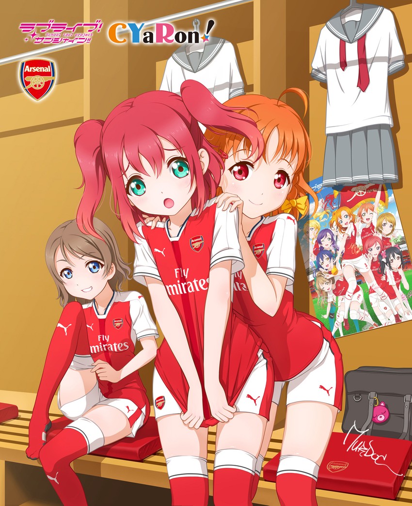 watanabe you, takami chika, and kurosawa ruby (love live! and 3 more) drawn by trane7nine