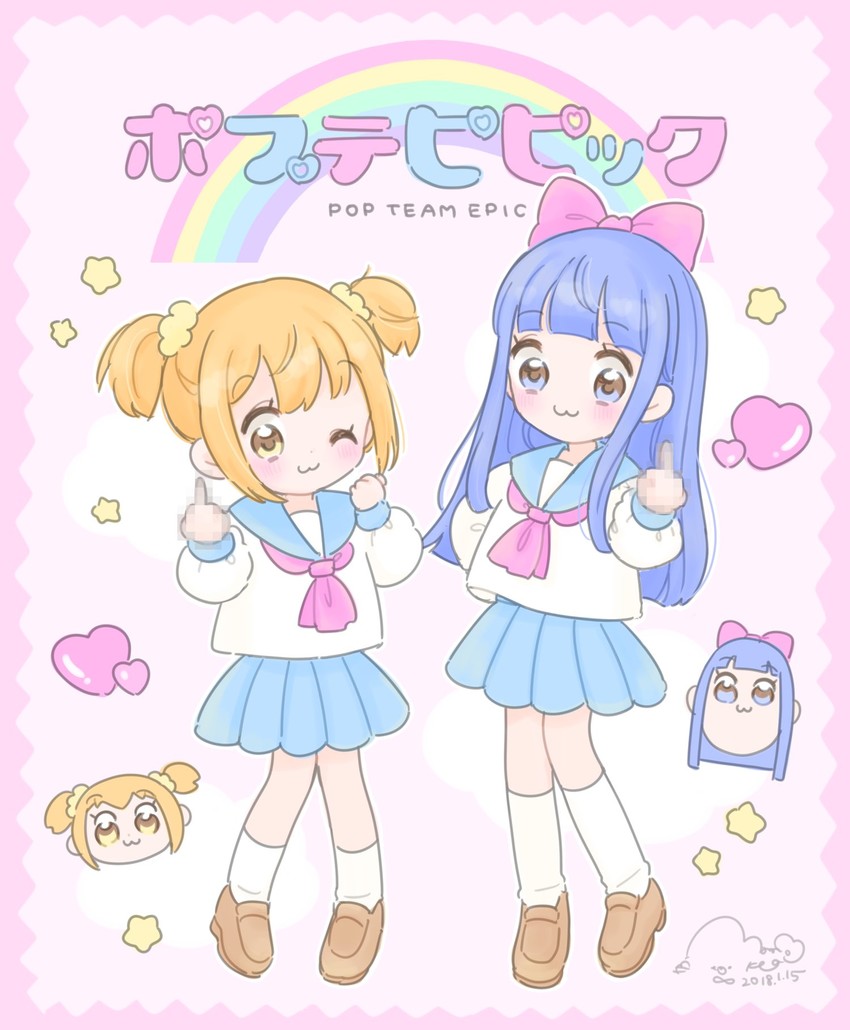 popuko and pipimi (poptepipic) drawn by manamoko_(fancy_surprise!)
