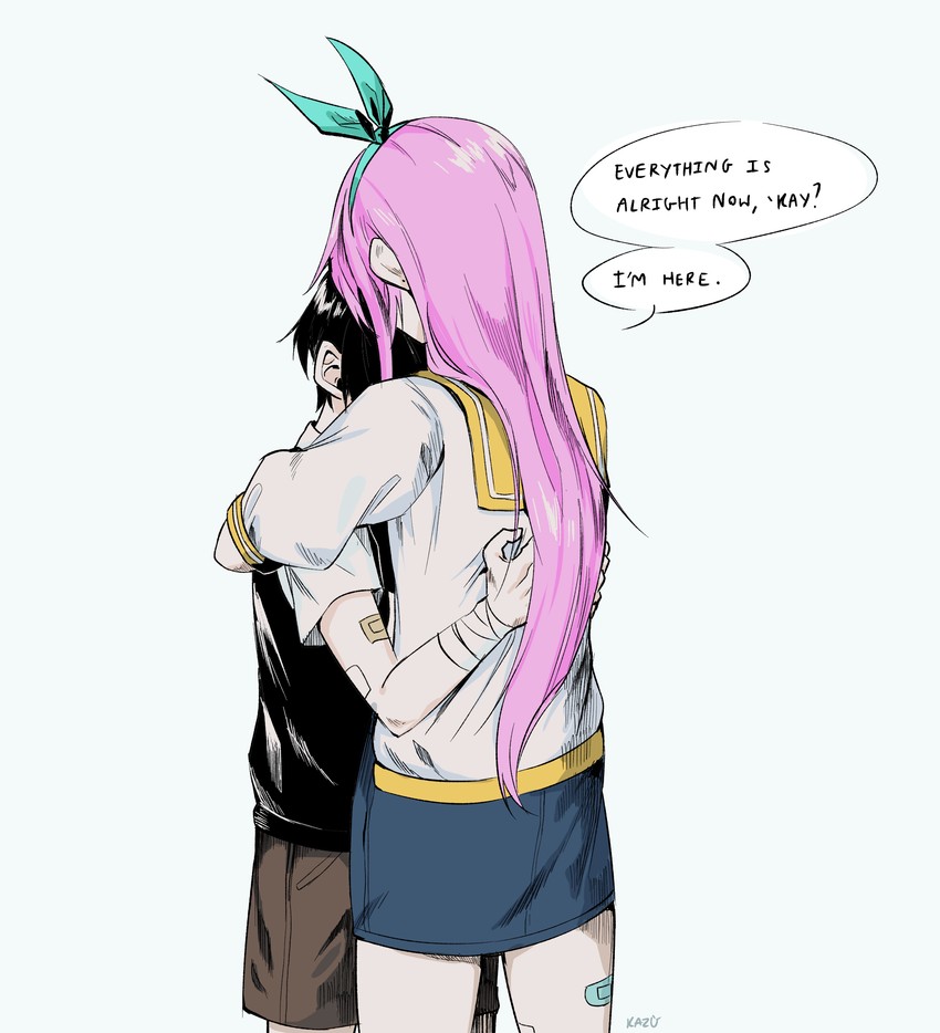 sunny and aubrey (omori) drawn by kazuya_(kozun)