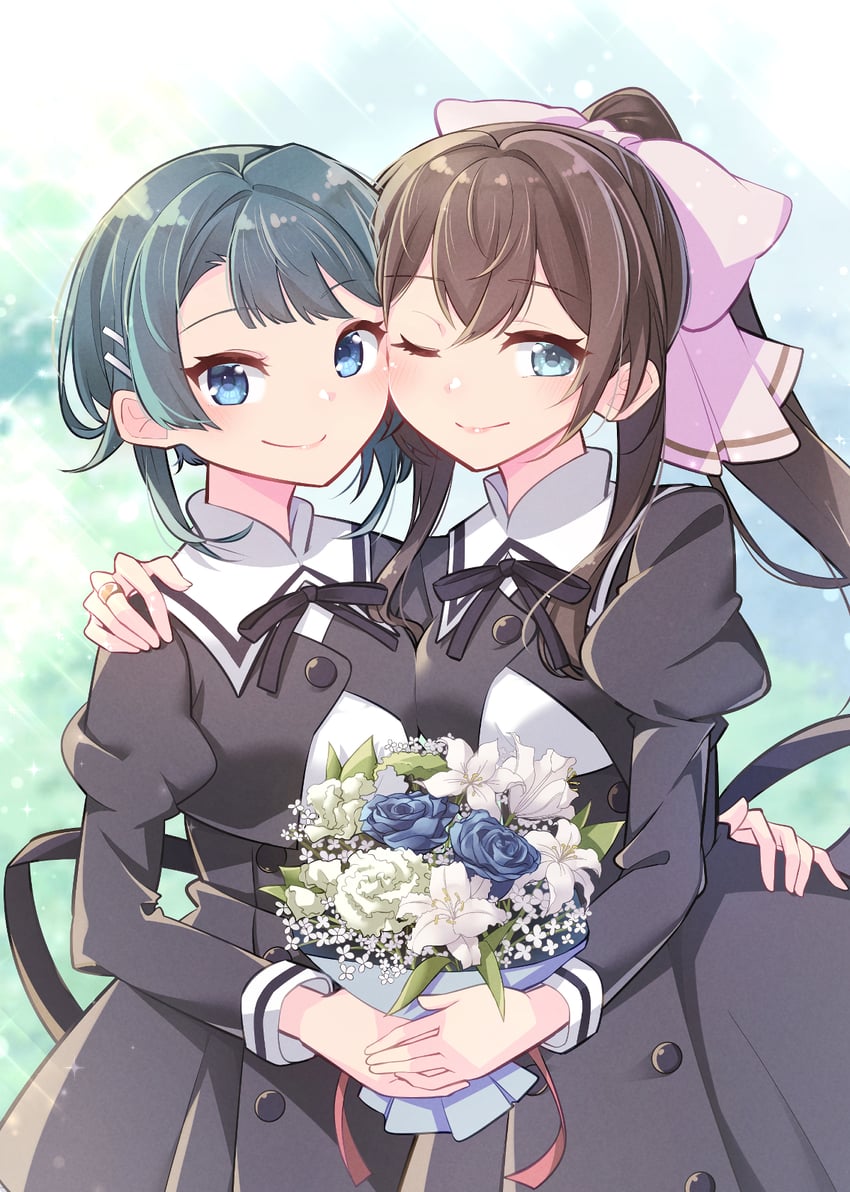 aizawa kazuha and serizawa chikaru (assault lily) drawn by morugen