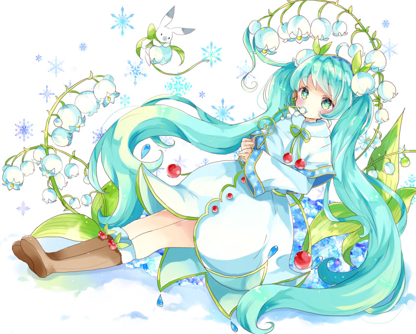 hatsune miku, yuki miku, and rabbit yukine (vocaloid and 1 more) drawn by tsukiyo_(skymint)