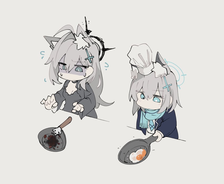 shiroko and shiroko terror (blue archive) drawn by eri_(erikiri)