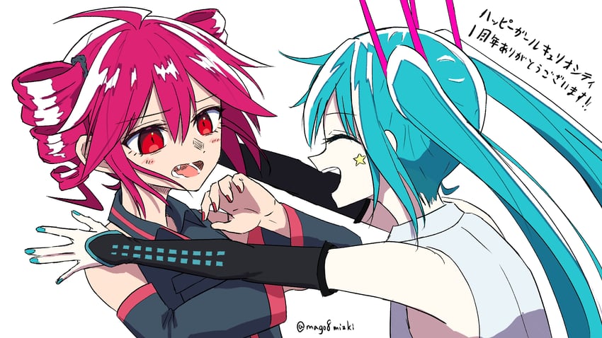 hatsune miku and kasane teto (vocaloid and 1 more) drawn by mizuki_magohachi