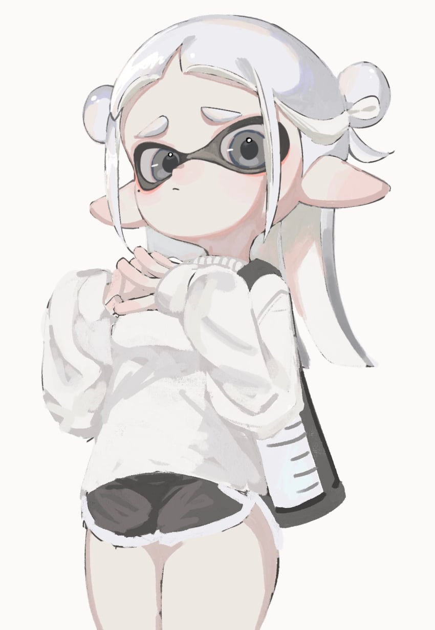 inkling player character and inkling girl (splatoon and 1 more) drawn by k_as_u