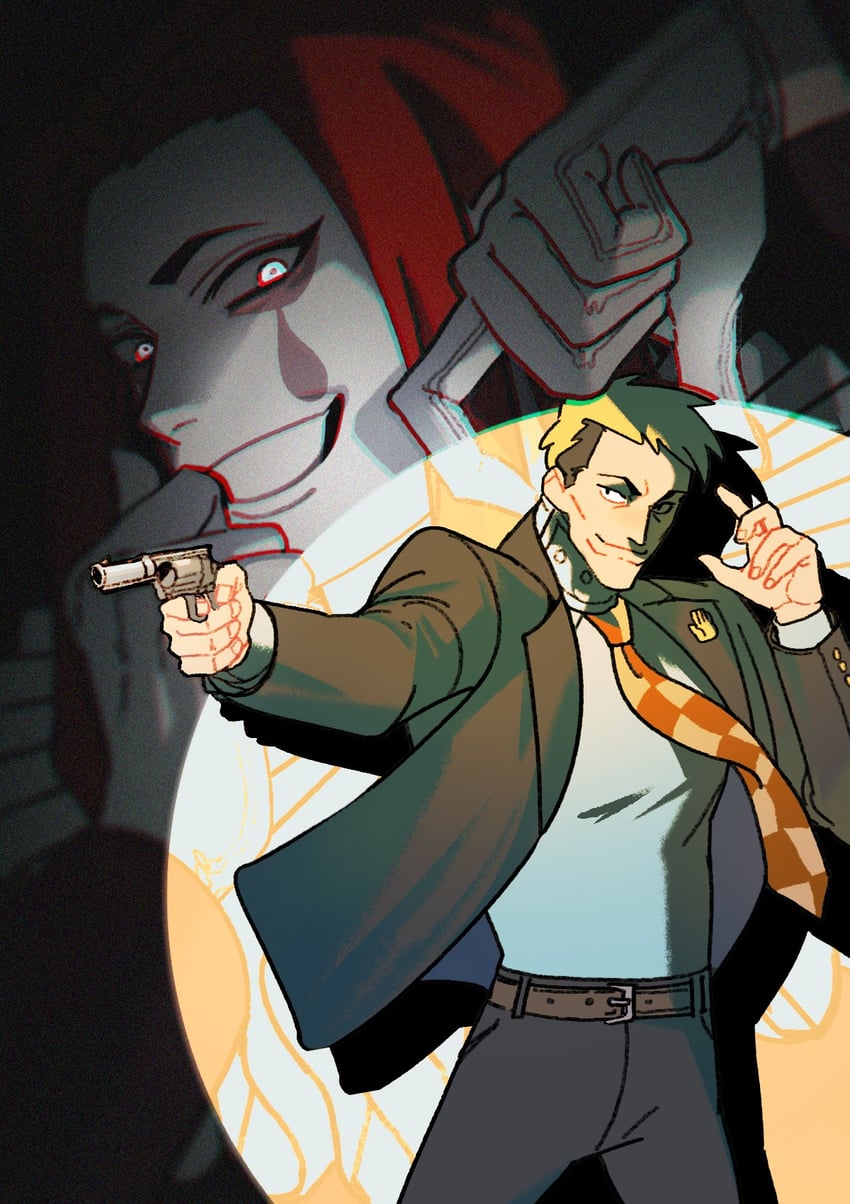 simeon saint and bronco knight (ace attorney and 2 more) drawn by hexermer