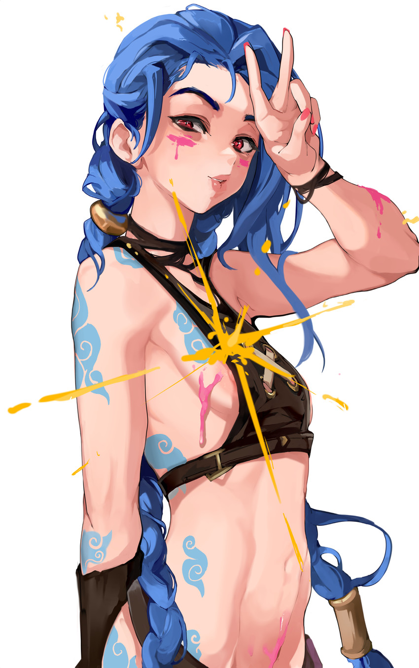 jinx and arcane jinx (league of legends and 1 more) drawn by mamimi_(mamamimi)