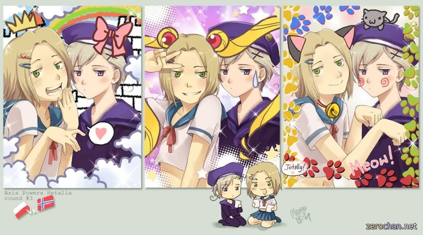 sailor moon, poland, and norway (bishoujo senshi sailor moon and 1 more) drawn by meago