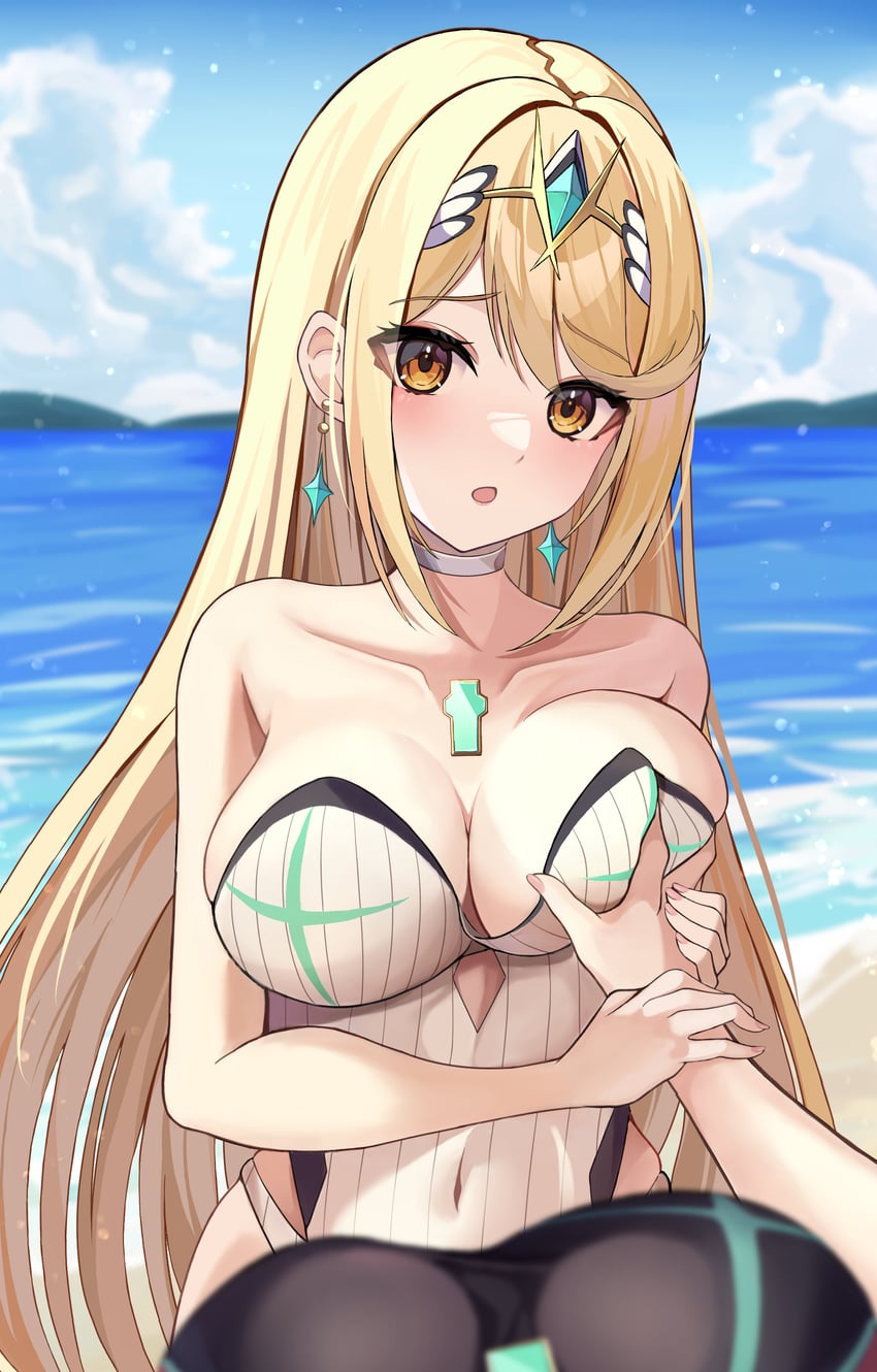 pyra and mythra (xenoblade chronicles and 1 more) drawn by kaede_(maple4rt)