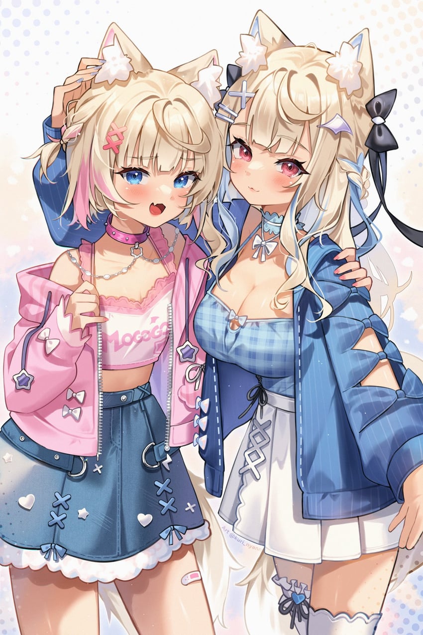 fuwawa abyssgard and mococo abyssgard (hololive and 1 more) drawn by kuri_(animejpholic)