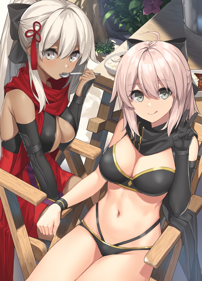 okita souji, okita souji alter, and okita j. souji (fate and 2 more) drawn by suiroh_(shideoukami)