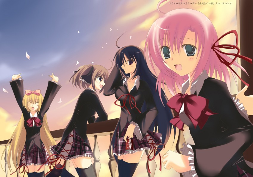 shiina mafuyu, sakurano kurimu, shiina minatsu, and akaba chizuru (seitokai no ichizon) drawn by kaho_okashii