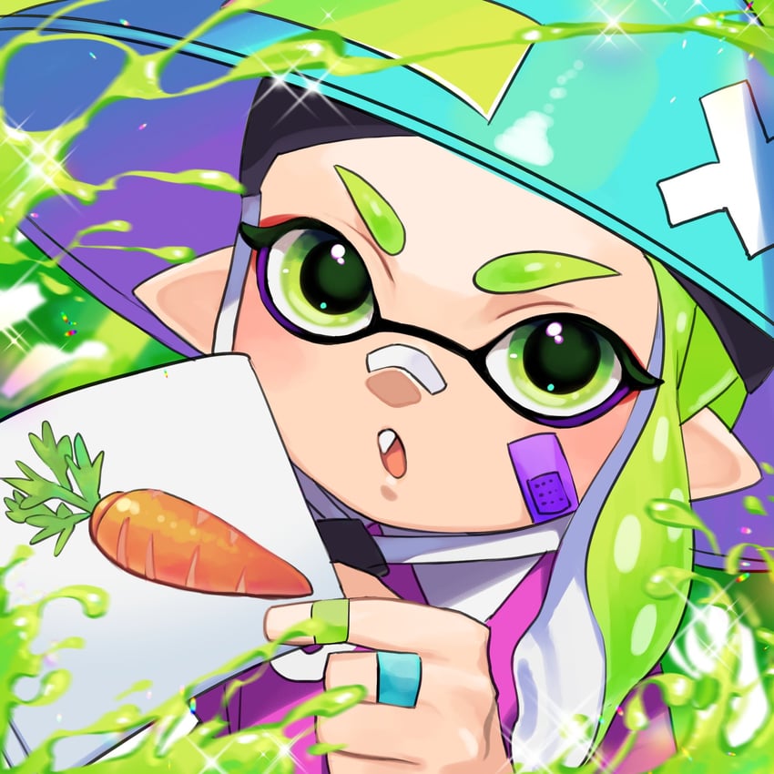 inkling player character and inkling girl (splatoon) drawn by maou_(maou62)