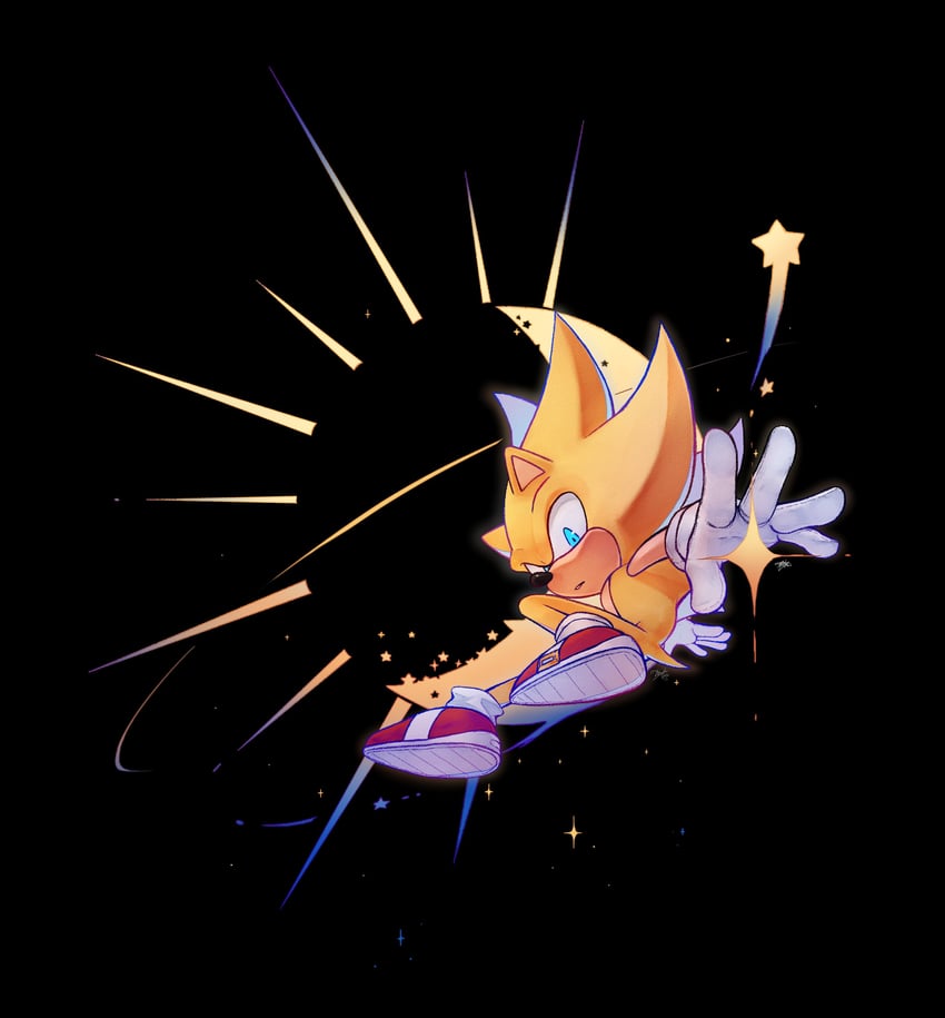 sonic the hedgehog, super sonic, and super sonic 2 (sonic) drawn by potatokoko