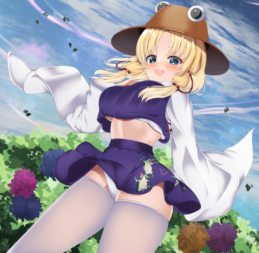 moriya suwako and pyonta (touhou) drawn by musi_tino