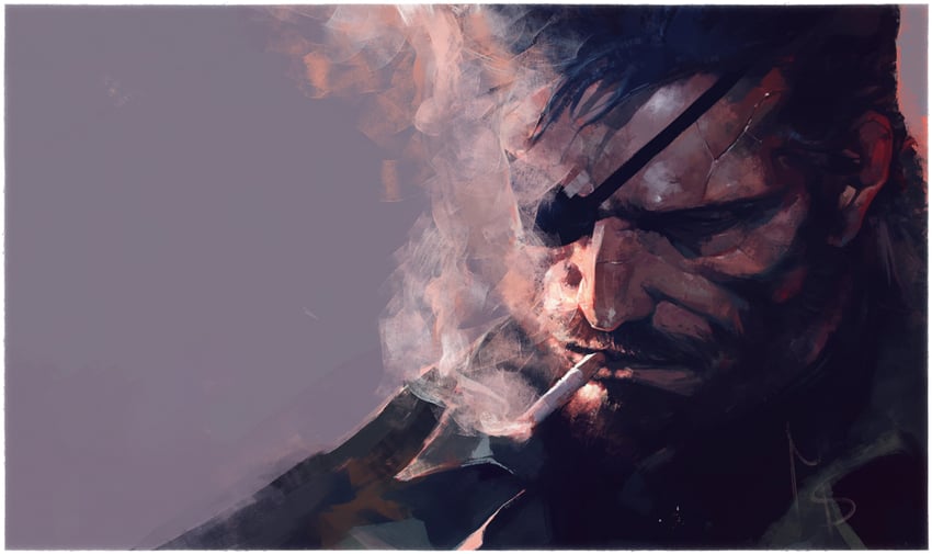 venom snake (metal gear and 1 more) drawn by whitehogiii