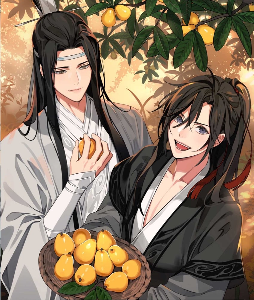wei wuxian and lan wangji (modao zushi) drawn by gearous