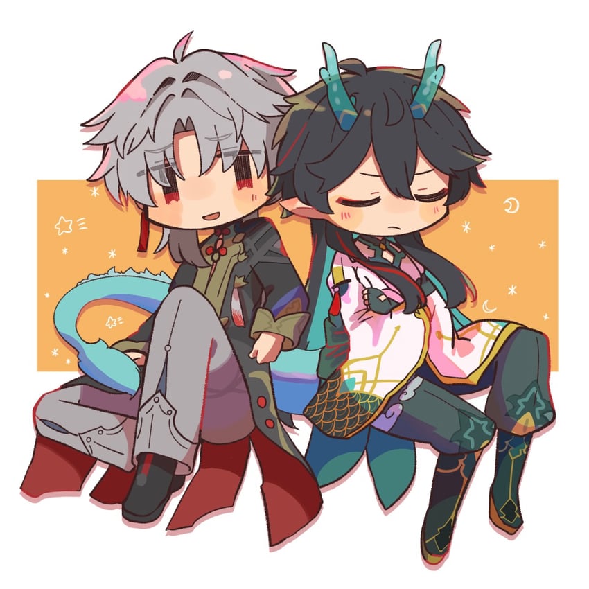 dan heng, blade, and yingxing (honkai and 1 more) drawn by hara_(nanohara)