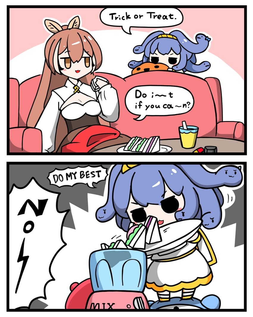 ouro kronii, nanashi mumei, kronie, smol kronii, and medusaronii (hololive and 1 more) drawn by koinu_no_edowan