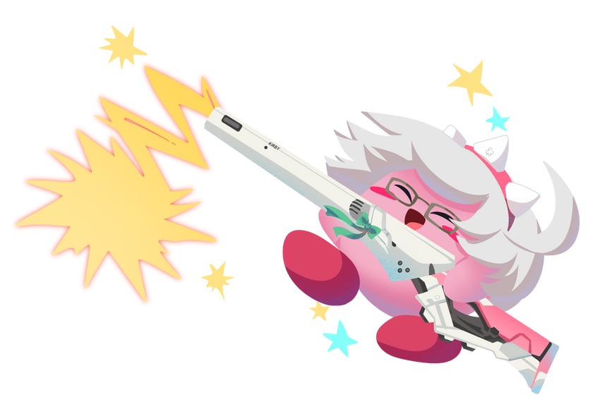 kirby and elphelt valentine (guilty gear and 2 more) drawn by jojcachu