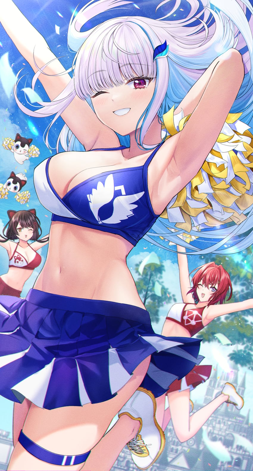 lize helesta, ange katrina, inui toko, and banken (nijisanji) drawn by kashiwagi_touko