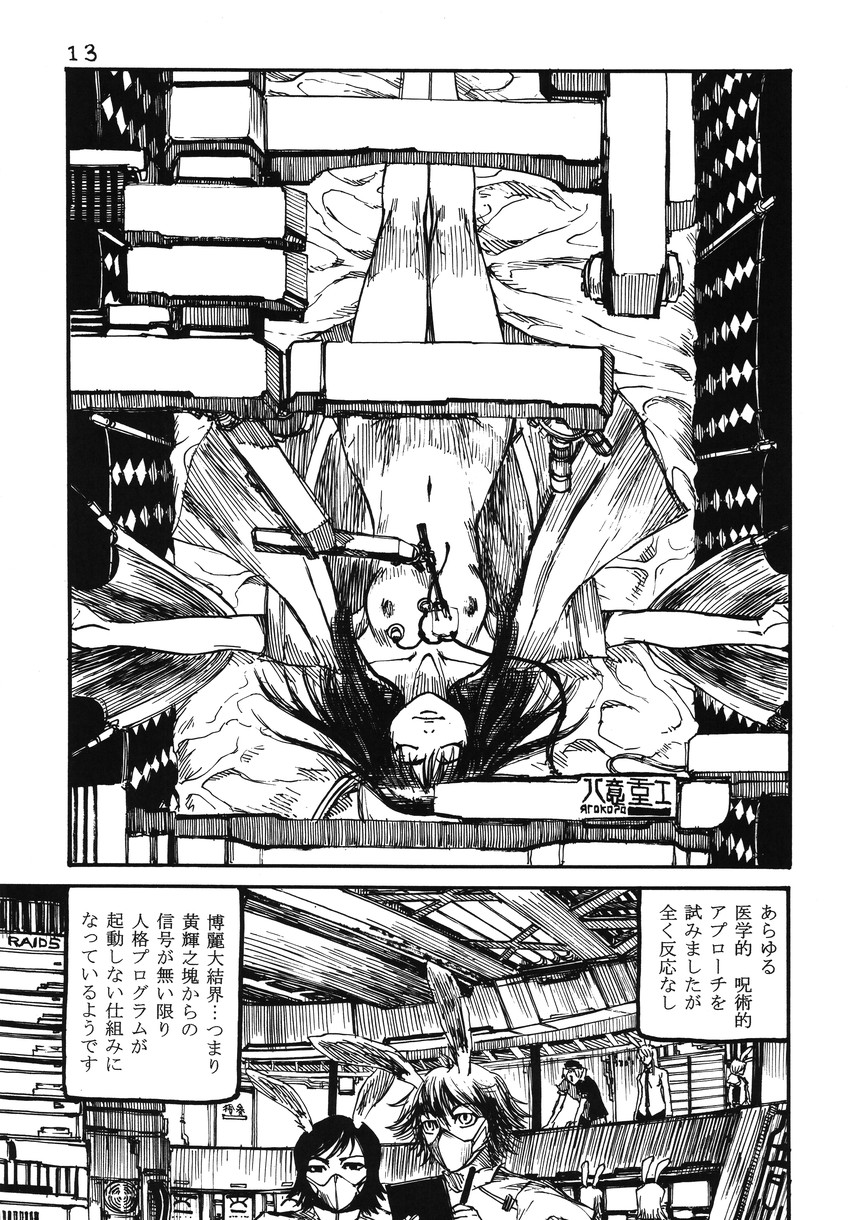 hakurei reimu, reisen udongein inaba, and yagokoro eirin (touhou) drawn by ameyama_denshin