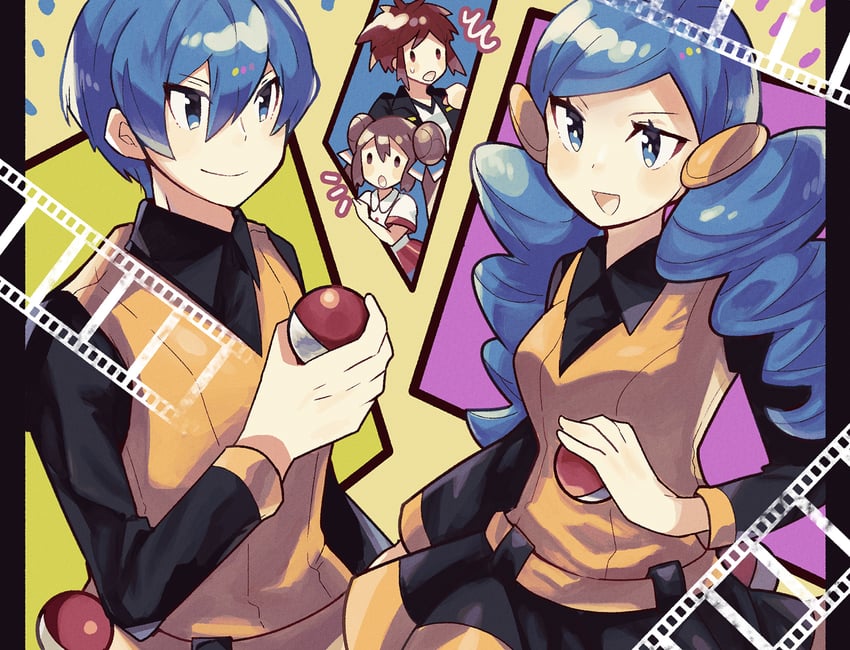 rosa, nate, and ace trainer (pokemon and 1 more) drawn by anidler91