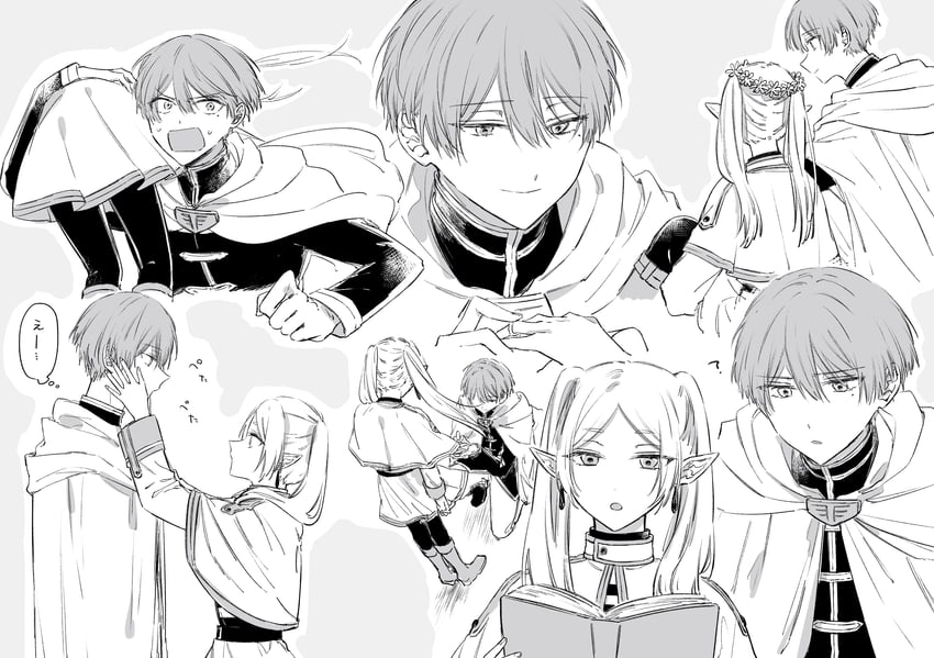 frieren and himmel (sousou no frieren) drawn by yoichi_hnkn