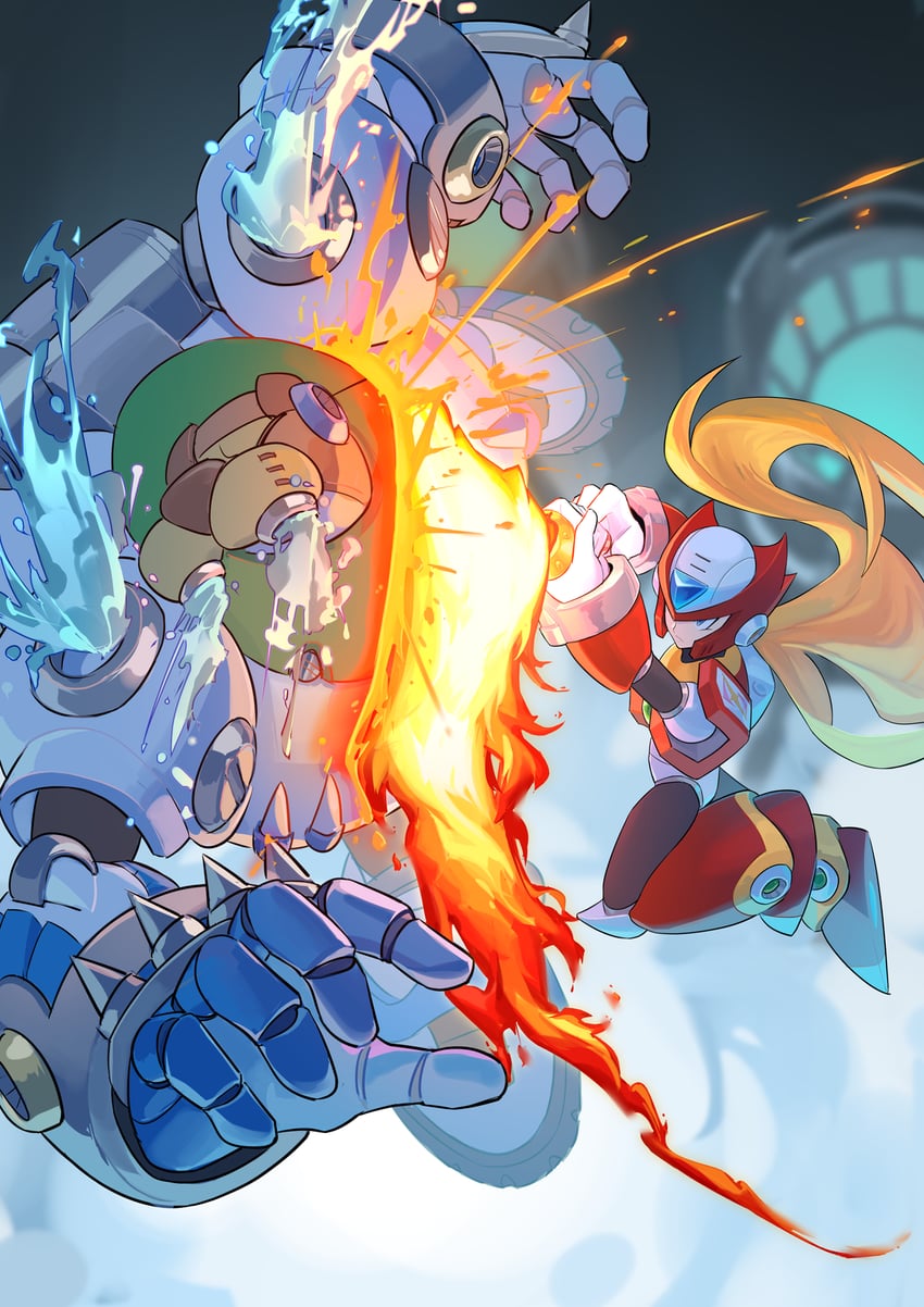 zero and frost walrus (mega man and 2 more) drawn by u_wstr