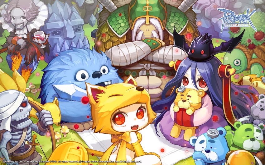 moonlight flower, sohee, nine tail, teddy bear, dracula, and 7 more (ragnarok online) drawn by bibibic