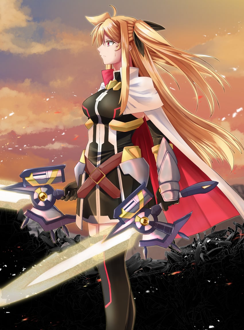 fate testarossa and bardiche (lyrical nanoha and 2 more) drawn by sougetsu_izuki