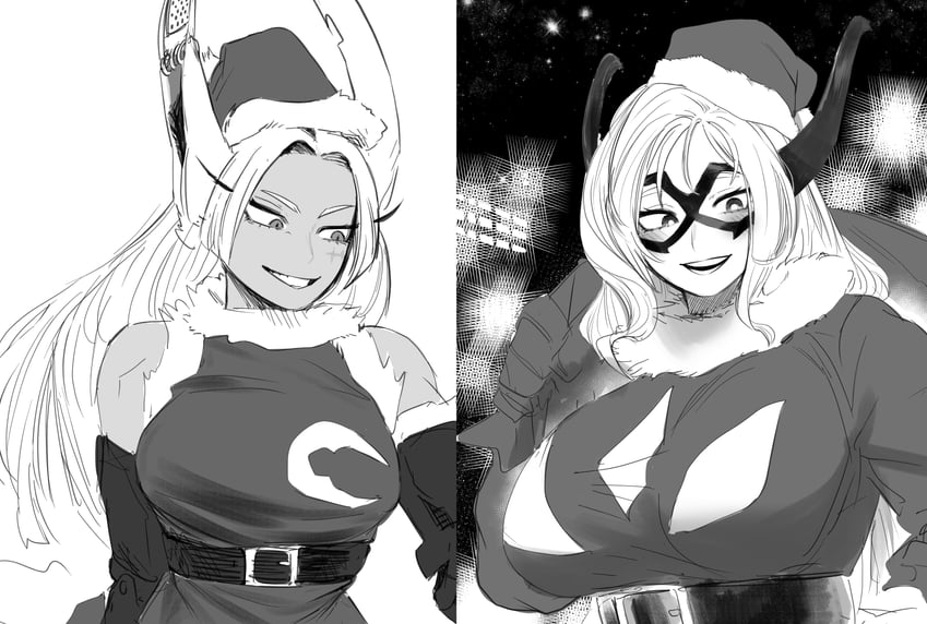 mirko and mount lady (boku no hero academia) drawn by amano44