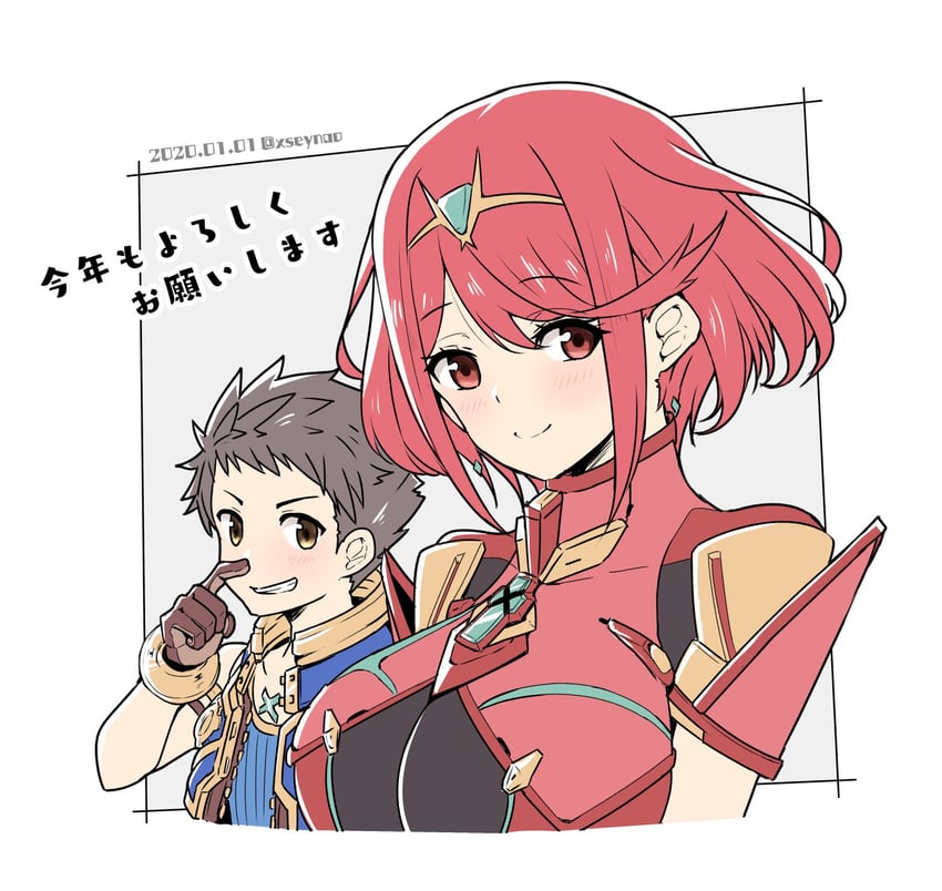 pyra and rex (xenoblade chronicles and 1 more) drawn by mochimochi_(xseynao)