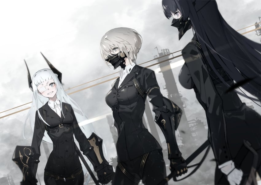 inu, ten, and karasu (general affairs division) drawn by neco