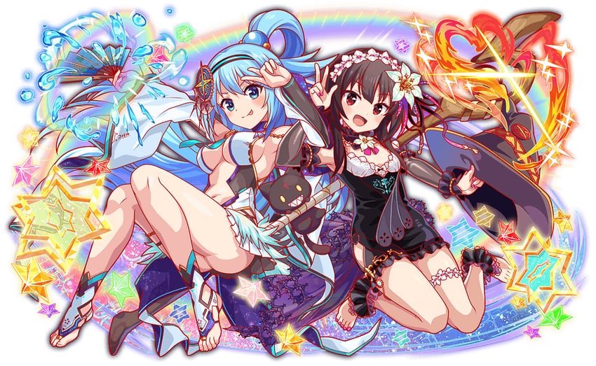 megumin, aqua, and chomusuke (kono subarashii sekai ni shukufuku wo! and 1 more)