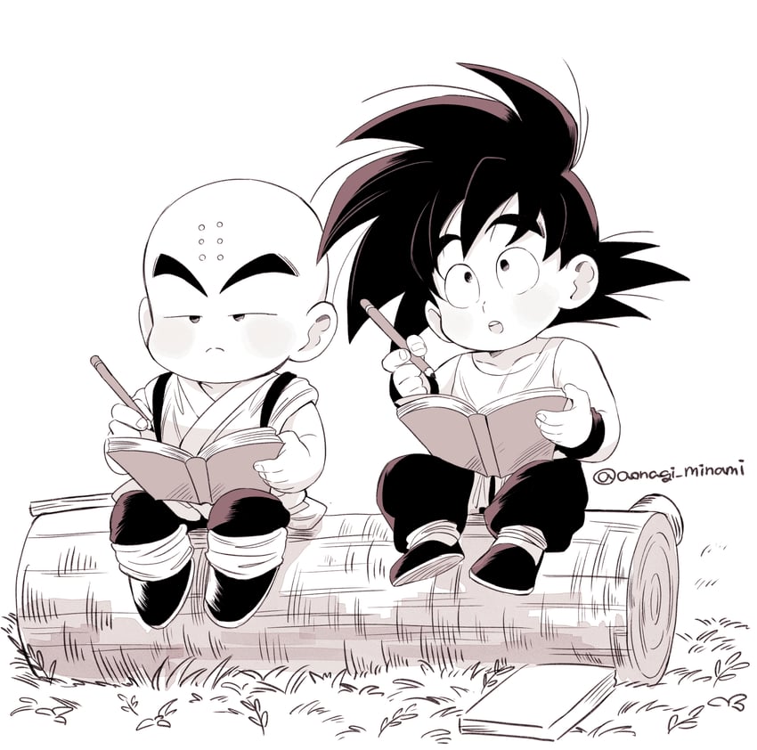 son goku and kuririn (dragon ball) drawn by aonagi_minami