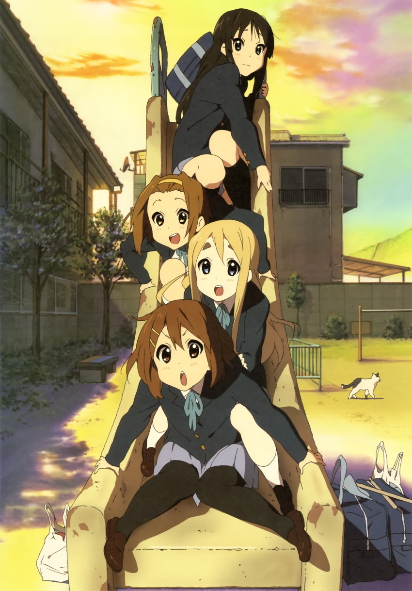 akiyama mio, hirasawa yui, tainaka ritsu, and kotobuki tsumugi (k-on!) drawn by horiguchi_yukiko