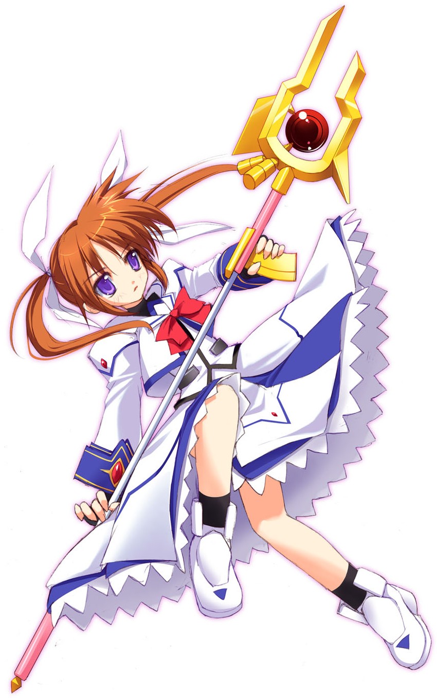 takamachi nanoha and raising heart (lyrical nanoha and 2 more) drawn by tsurusaki_takahiro