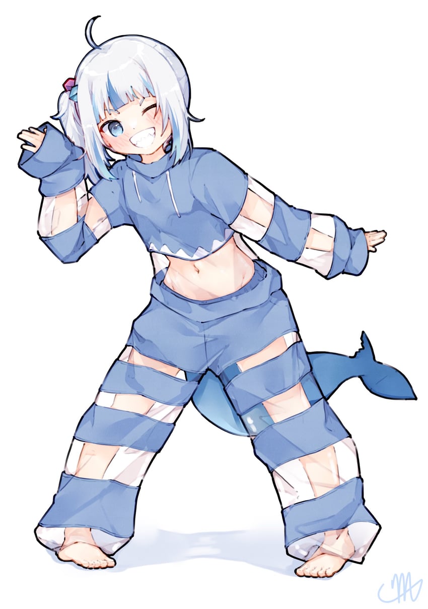 gawr gura (hololive and 1 more) drawn by ma_draws