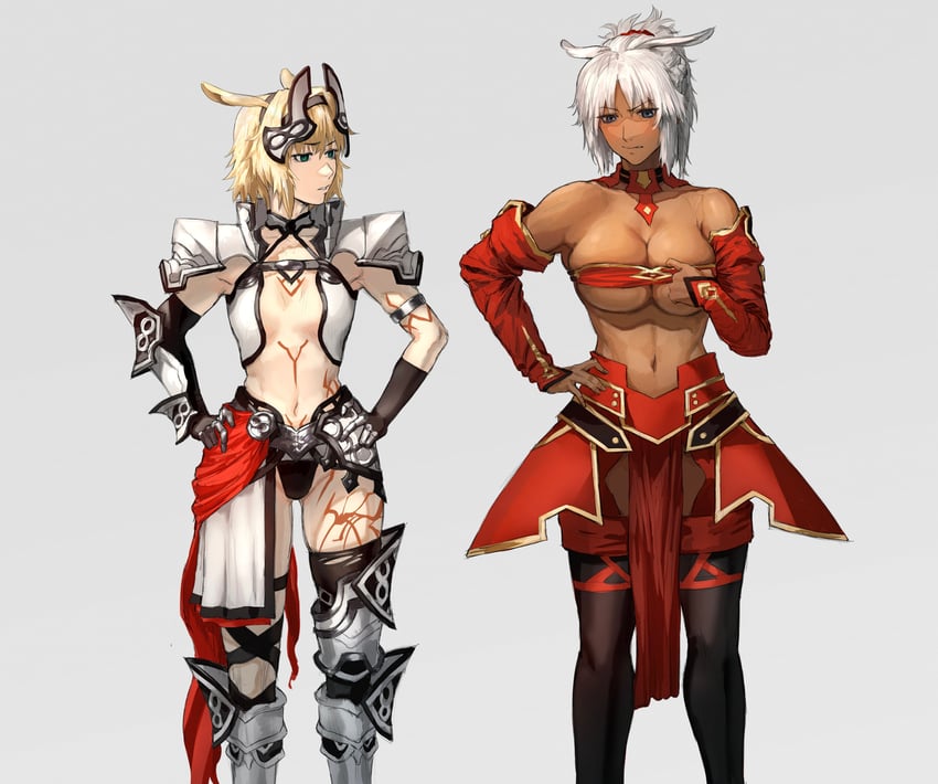 mordred and caenis (fate and 2 more) drawn by tonko_from