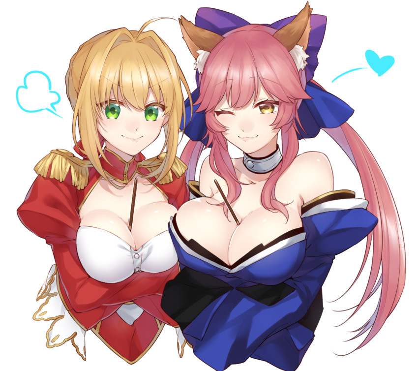 tamamo, nero claudius, and tamamo no mae (fate and 2 more) drawn by kan'yu_(citron_82)