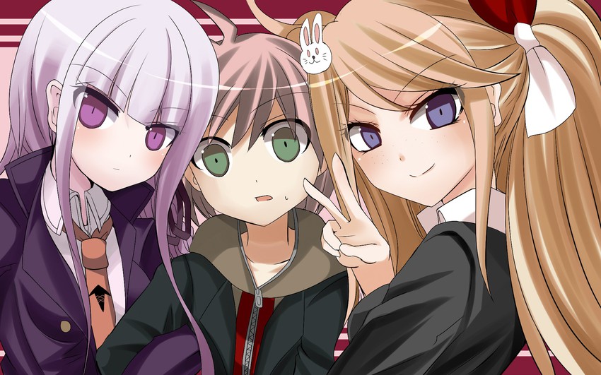 kirigiri kyoko, enoshima junko, and naegi makoto (danganronpa and 1 more) drawn by jontake